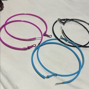 Colorful Hoop Earrings Set